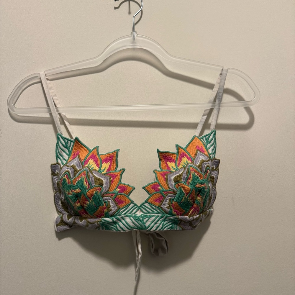 Mara Hoffman Floral Embroidered White Shorts and Tank (swim) set size 2 / Small - Picture 7 of 12